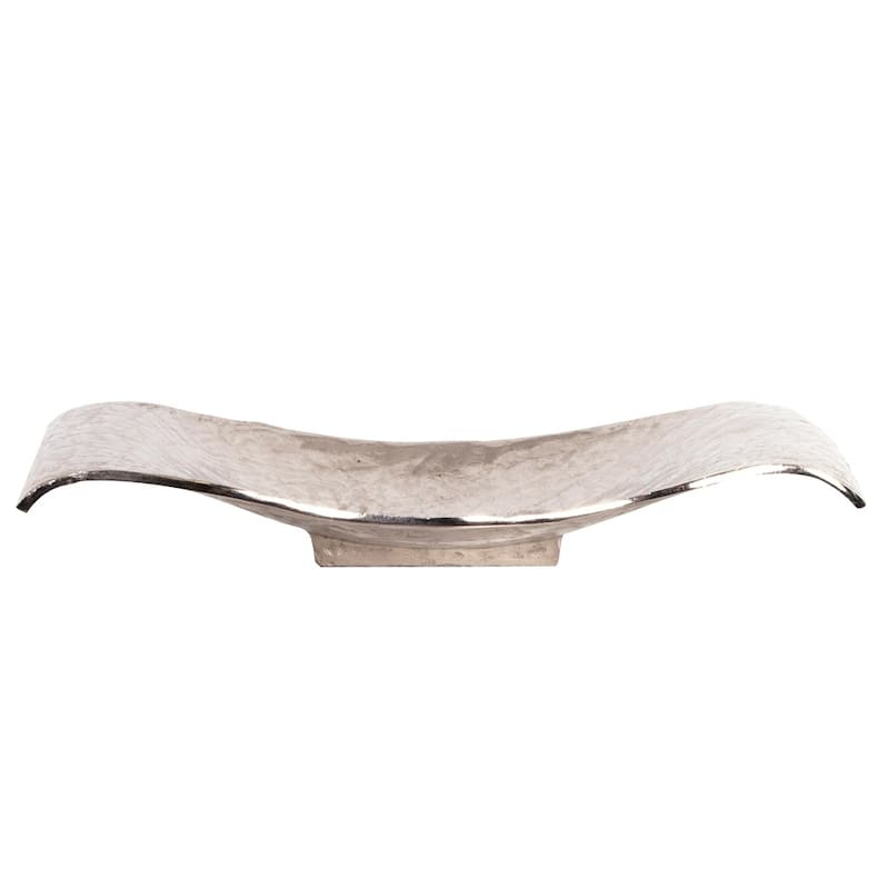 Silver Orchid Scrolled Small Metal Tray - N/A