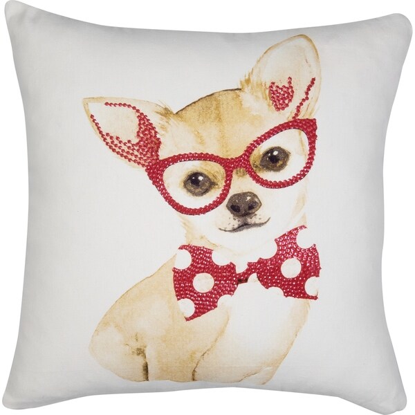 Chihuahua Sequin Throw Pillow Cotton 18 inch On Sale Bed Bath