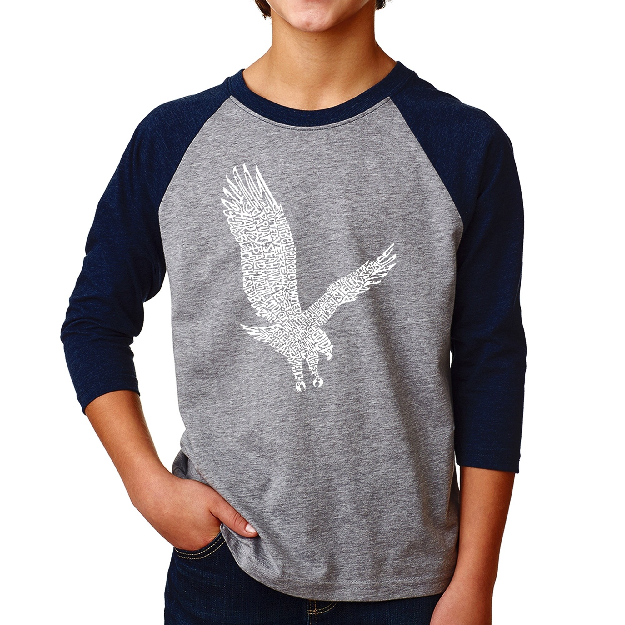 LA Pop Art Boys Word Art T-Shirt Eagle