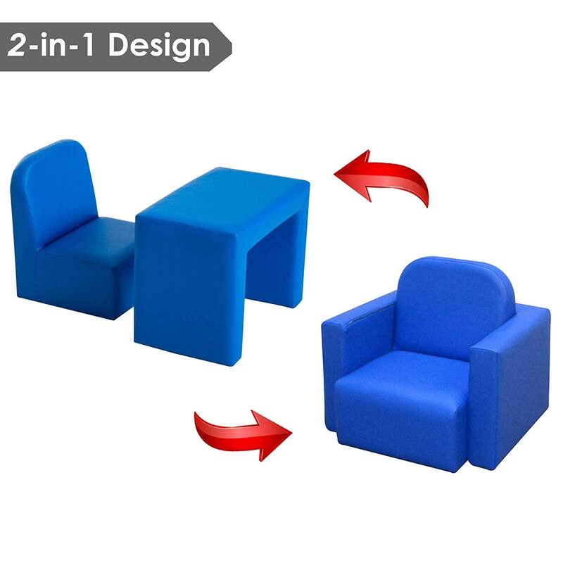 Qaba 2-in-1 Multifunctional Convertible Kids Table and Chair Set