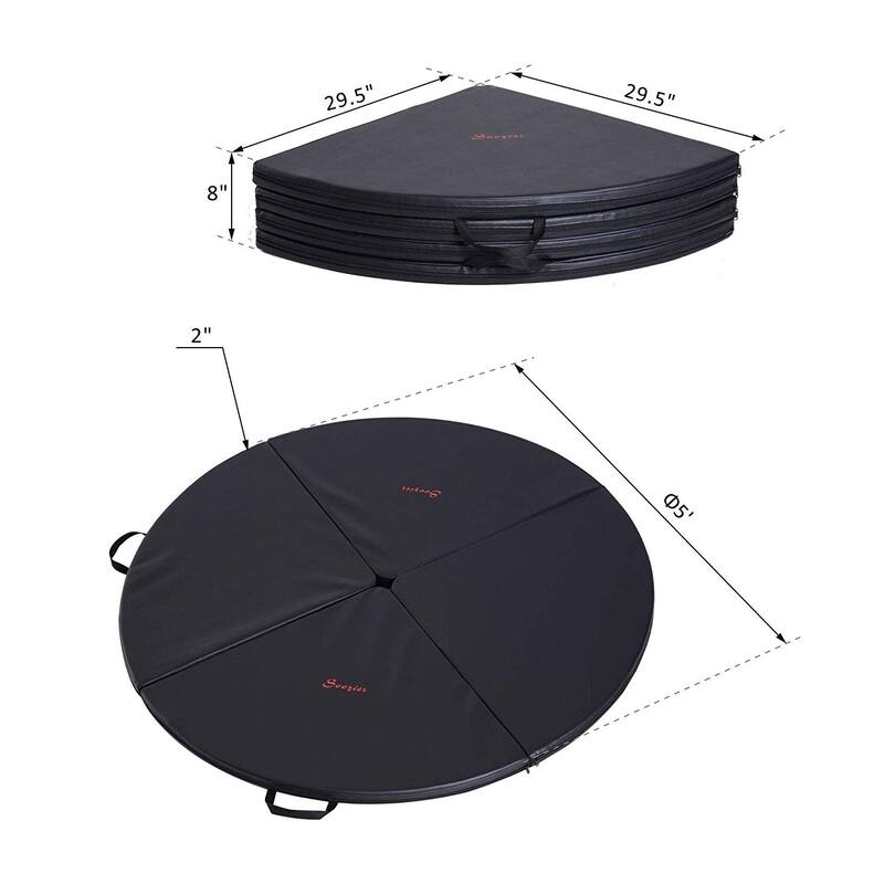 Soozier Round Folding Portable Pole Dance Crash Mat - Black