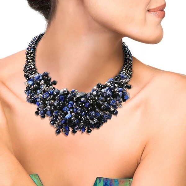 black and blue necklace