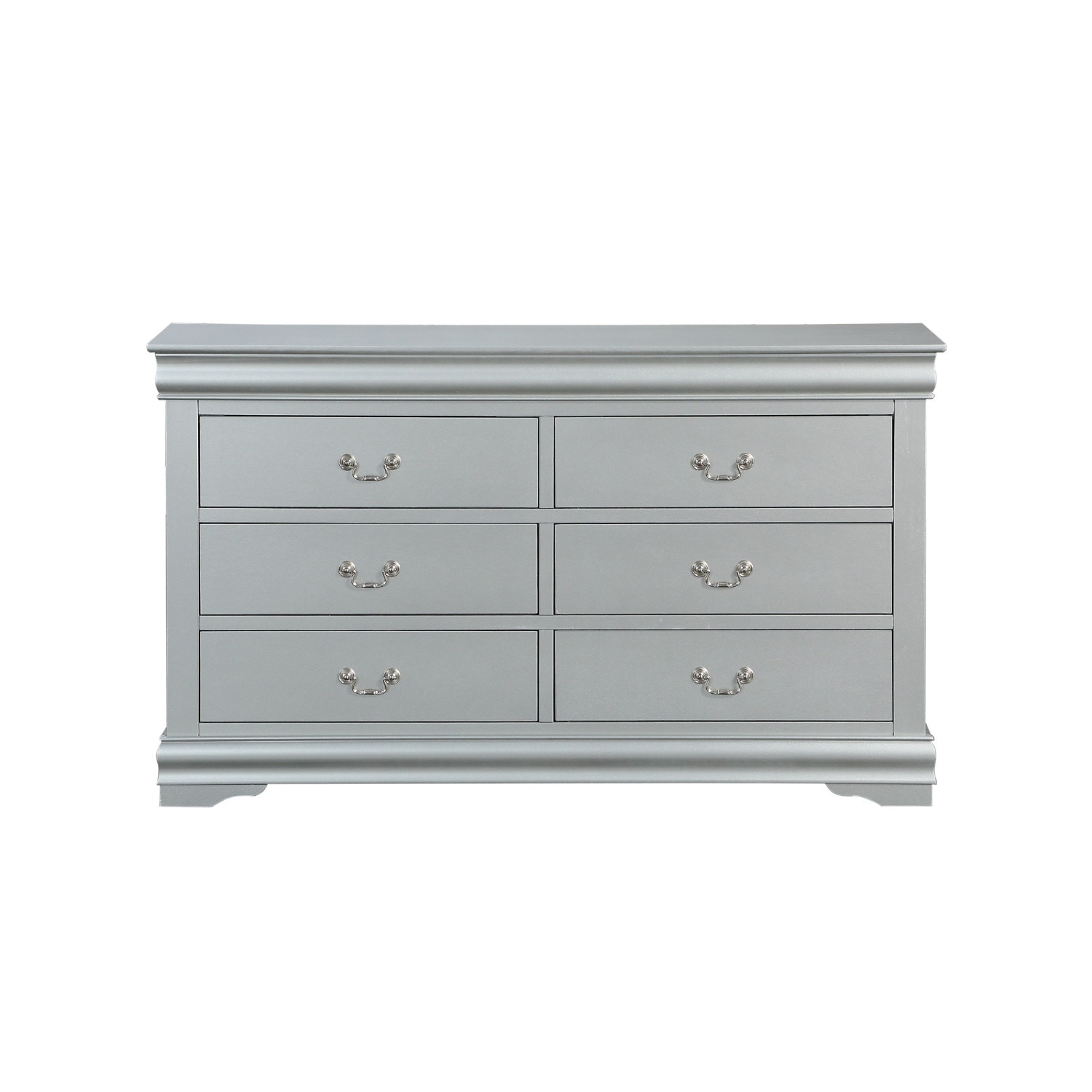 Shop Six Drawers Wooden Dresser With Metal Handles And Bracket