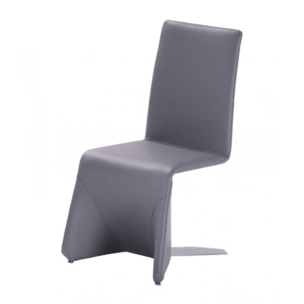 Nisse Contemporary Grey Leatherette Dining Chair (Set of 2)