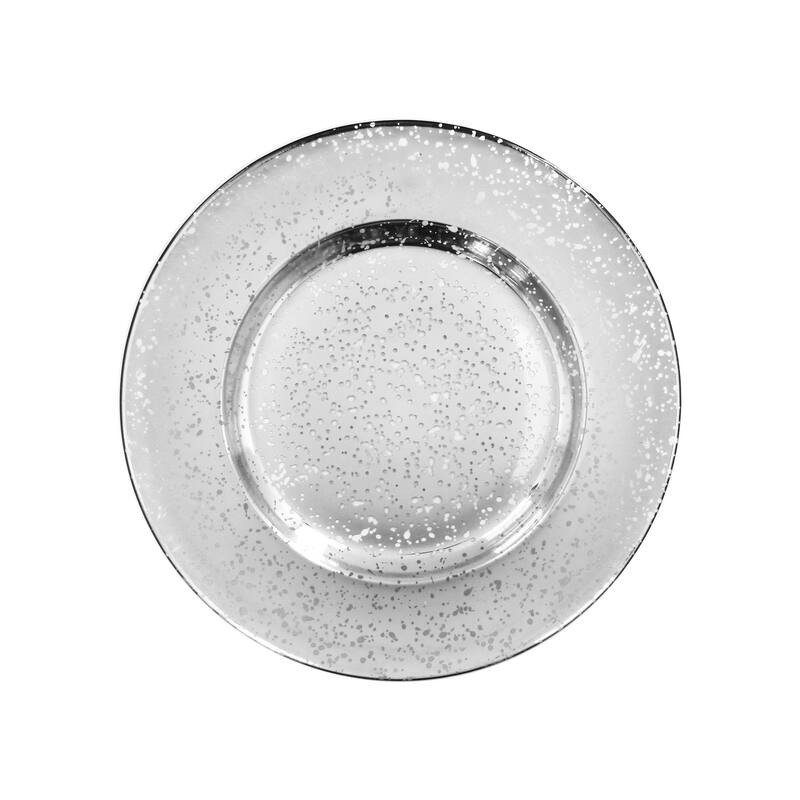 speckled silver charger plate 13"d