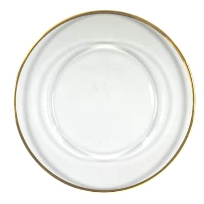gold rimmed charger plate 13"