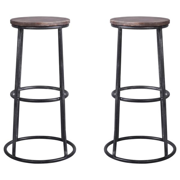 Shop Troy Industrial Backless Metal Barstool In Silver Brushed