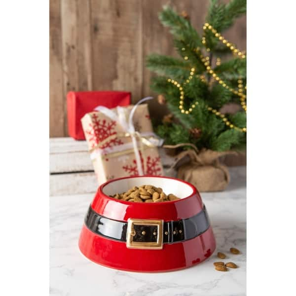 DII Santa Belt Pet Bowl