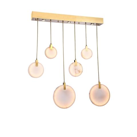 Gold Stainless Steel LED Lighting with Marble Hanging Pendants