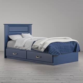 Little Seeds Sierra Ridge Mesa Twin Bed with Storage and Twin Headboard