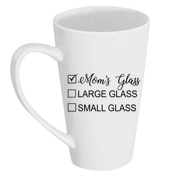 Mom's Glass Large Glass Small Glass 17 oz Tall Latte Mug Bed Bath