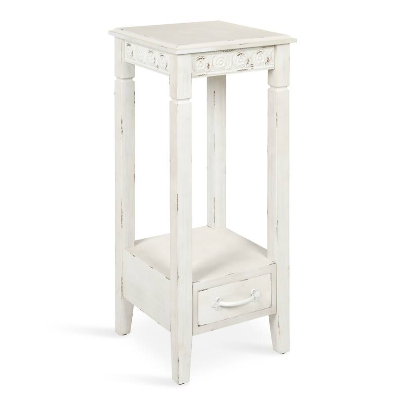 Kate and Laurel Idabelle Wood Square Accent Table - 12x12x30 - 12x12x30 - White - Wood