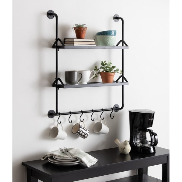 7746 - Syler Modern Wall Shelf (Set of 2) - 34 Black