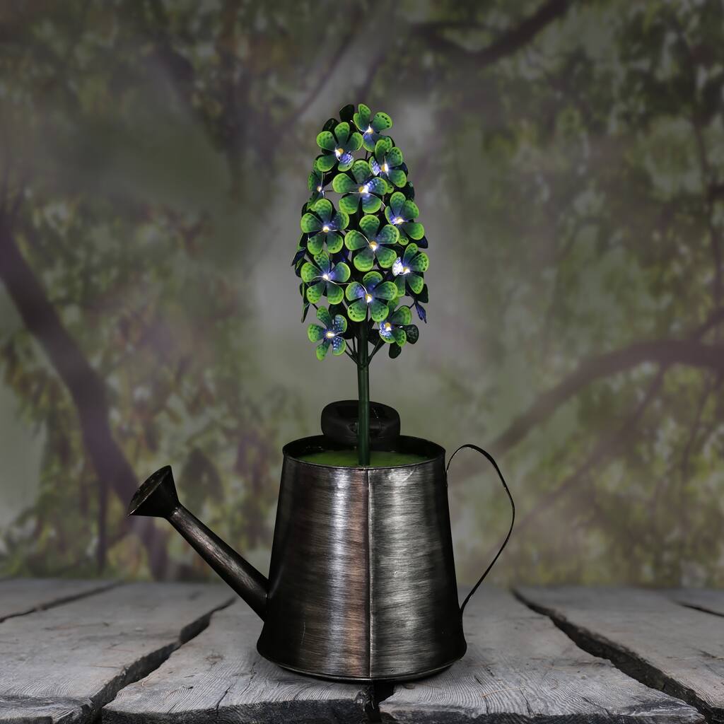 Solar Topiary in Watering Can