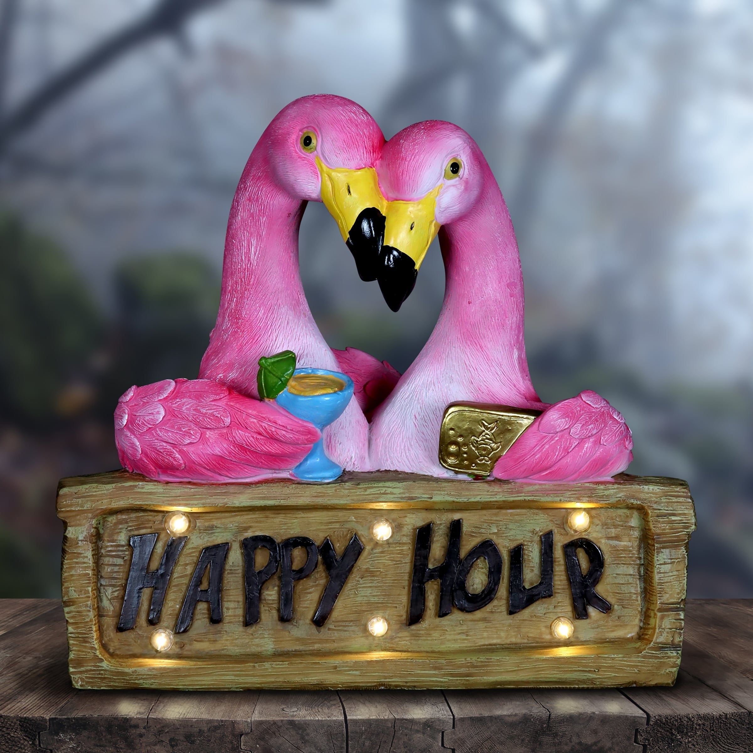 Shop Solar Happy Hour Flamingos Free Shipping Today Overstock