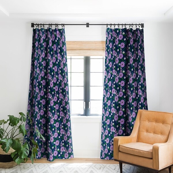 Deny Designs Purple Roses Blackout Curtain Panel (2 Size Options). Opens flyout.