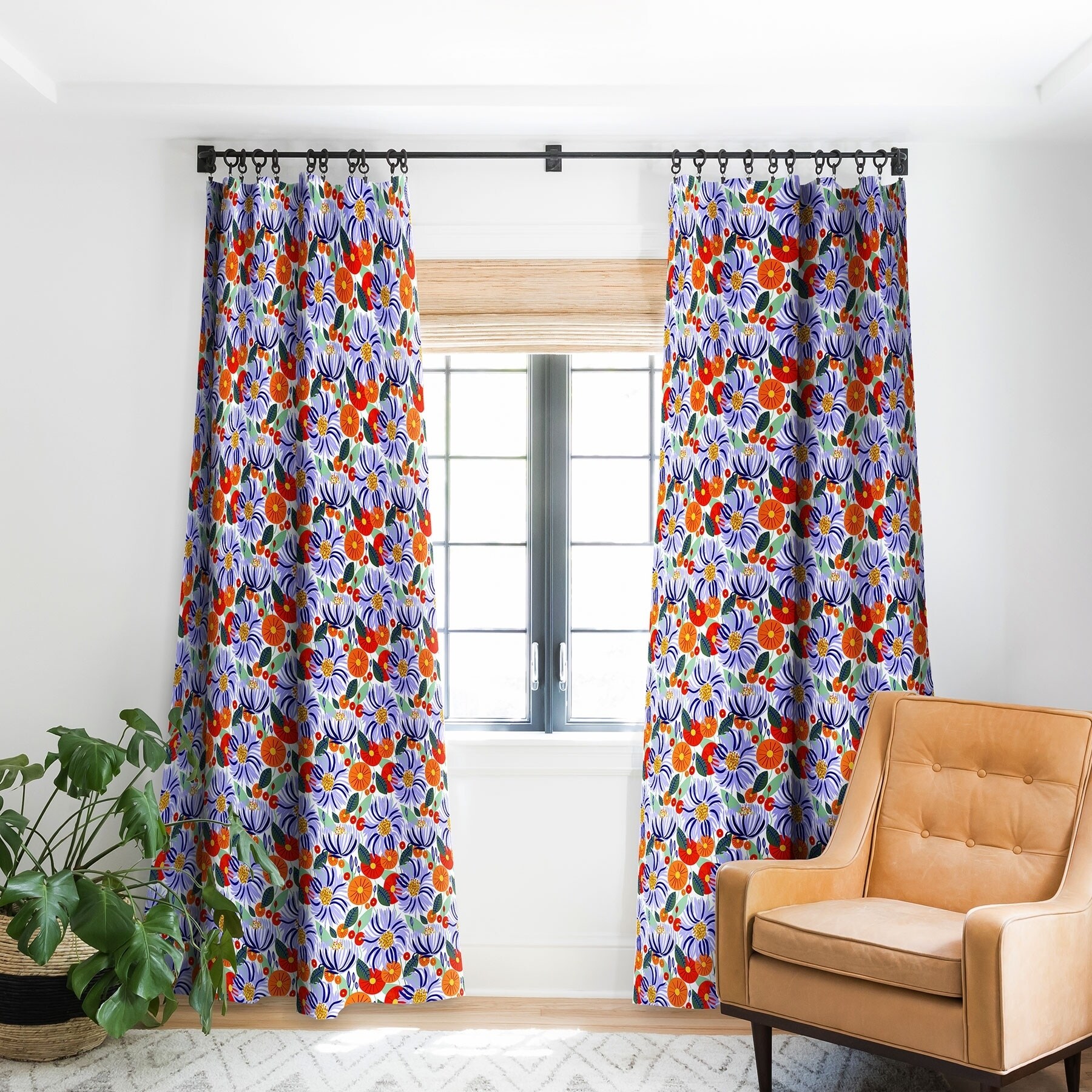 Shop Deny Designs Purple Floral Blackout Curtain Panel 2 Size