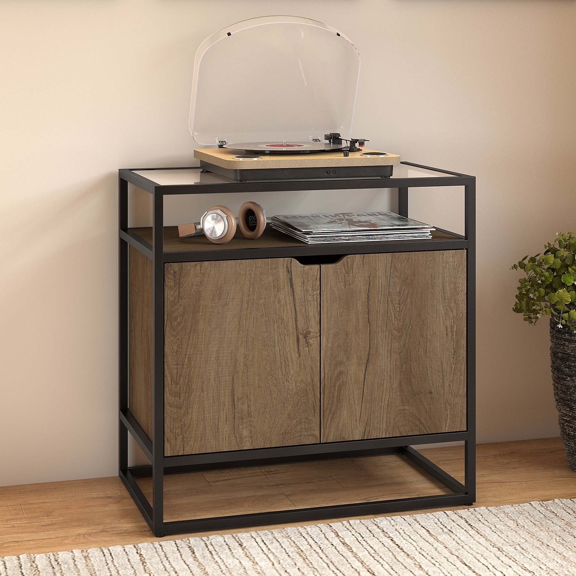 Shop Bush Furniture Anthropology Record Player Stand With Storage