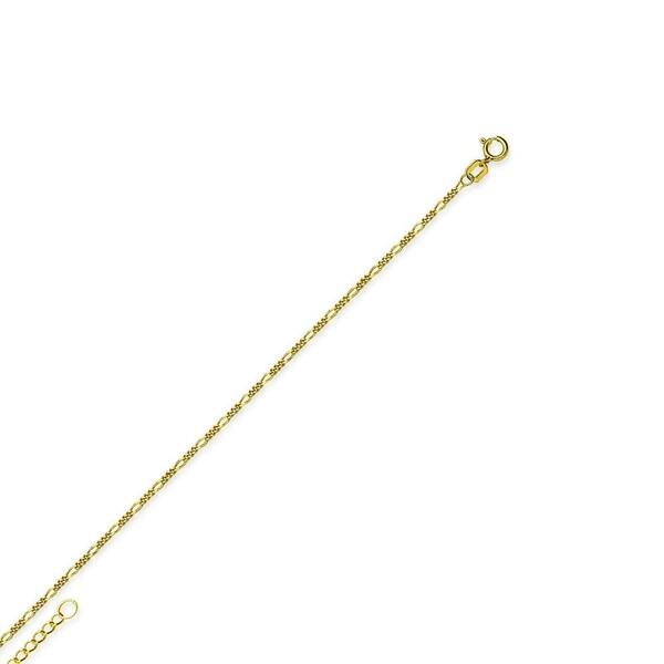 10"  1.3mm Figaro Chain Ankle Bracelet Anklet Real Solid 14K Yellow Gold