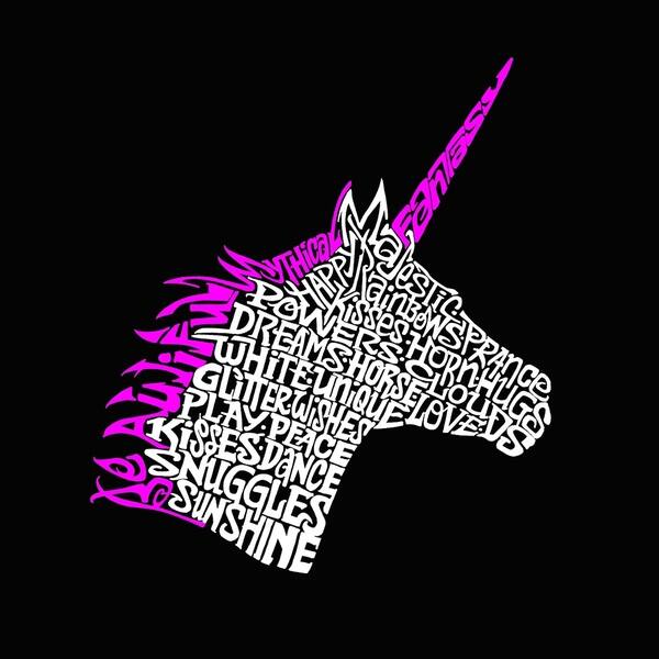 Shop Boy S Raglan Baseball Word Art T Shirt Unicorn La Pop Art