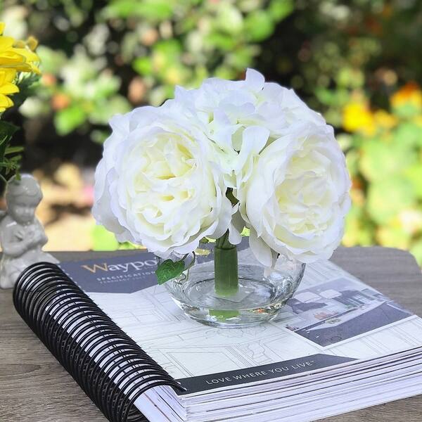 Shop Enova Home Hydrangea And Peony Mixed Silk Flower Centerpiece
