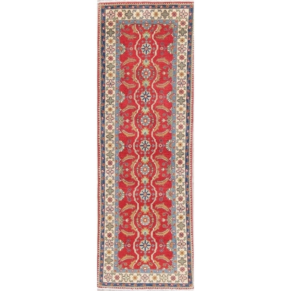 Traditional Kazak Oriental Hand Knotted Wool Pakistani Rug - 6'1" x 1'11" Runner