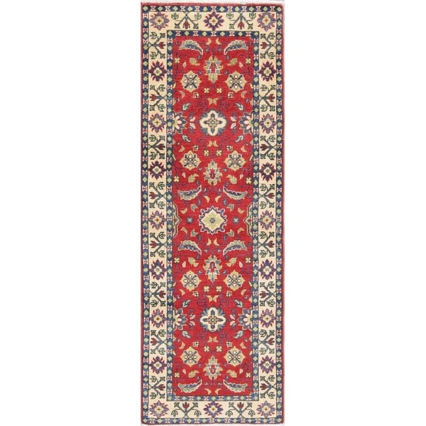 Kazak Oriental Traditional Hand Knotted Wool Pakistani Rug - 5'9" x 2'2" Runner