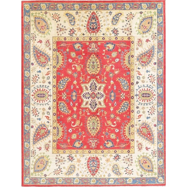 Traditional Kazak Oriental Hand Knotted Wool Pakistani Area Rug - 10'8" x 8'4"