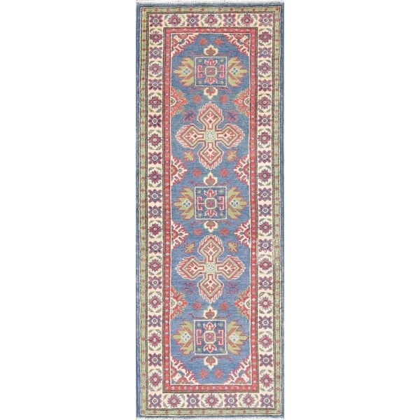 Traditional Kazak Oriental Hand Knotted Wool Pakistani Rug - 5'11" x 2'2" Runner