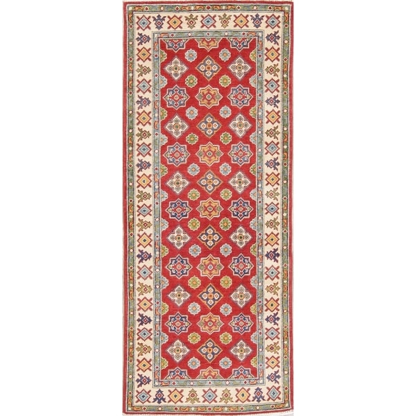 Kazak Oriental Traditional Hand Knotted Wool Pakistani Rug - 6'7" x 2'8" Runner