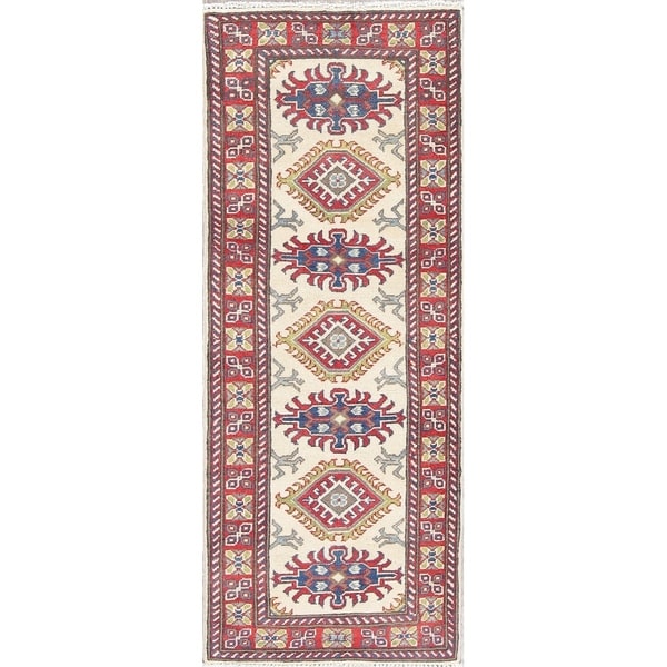 Kazak Oriental Traditional Hand Knotted Wool Pakistani Rug - 5'2" x 2'1" Runner