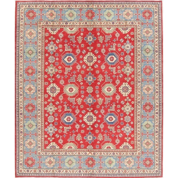 Kazak Oriental Traditional Hand Knotted Wool Pakistani Area Rug - 9'9" x 8'3"