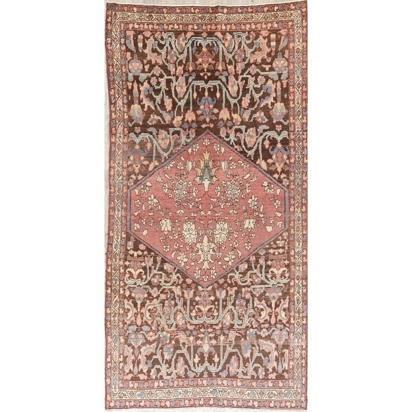 Antique Bakhtiari Oriental Hand Knotted Wool Persian Area Rug - 9'3" x 4'5"
