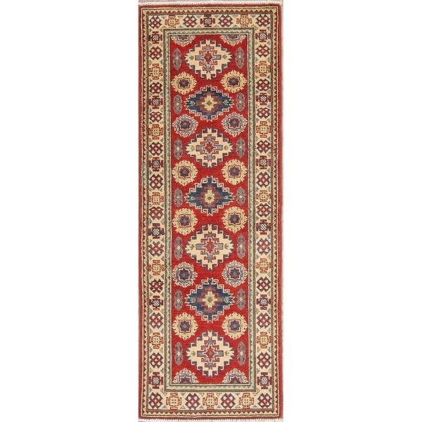 Kazak Oriental Hand Knotted Wool Pakistani Traditional Rug - 5'11" x 2'0" Runner