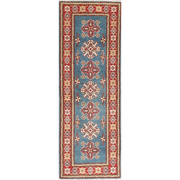 Kazak Oriental Hand Knotted Wool Pakistani Traditional Rug - 5'10" x 2'0" Runner