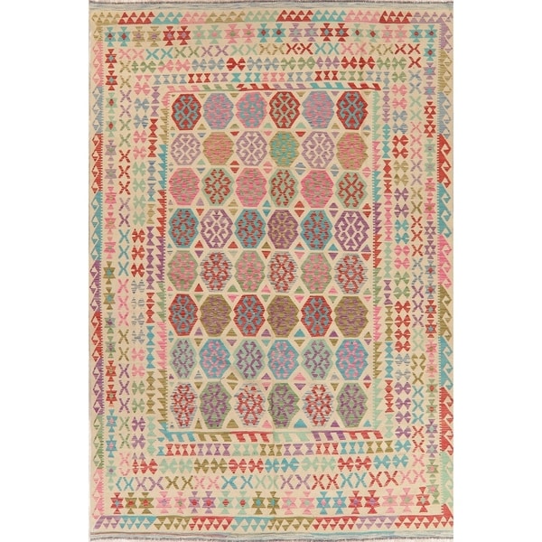 Kilim Oriental Handmade Wool Turkish Area Rug - 11'11" x 8'0"