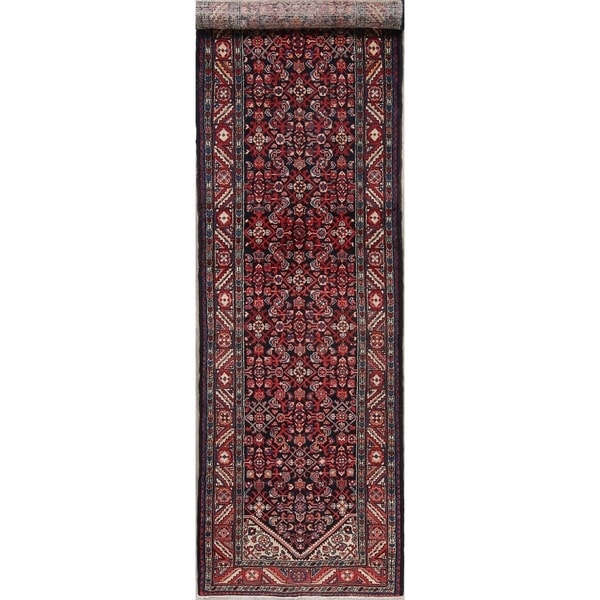 Vintage Bakhtiari Oriental Hand Knotted Wool Persian Rug - 12'11" x 3'7" Runner
