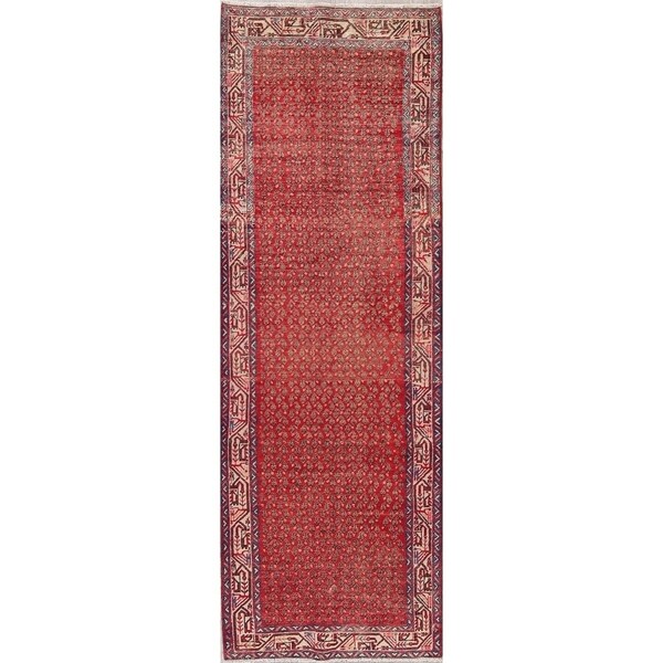 Vintage Botemir Oriental Hand Knotted Wool Persian Rug - 10'5" x 3'7" Runner