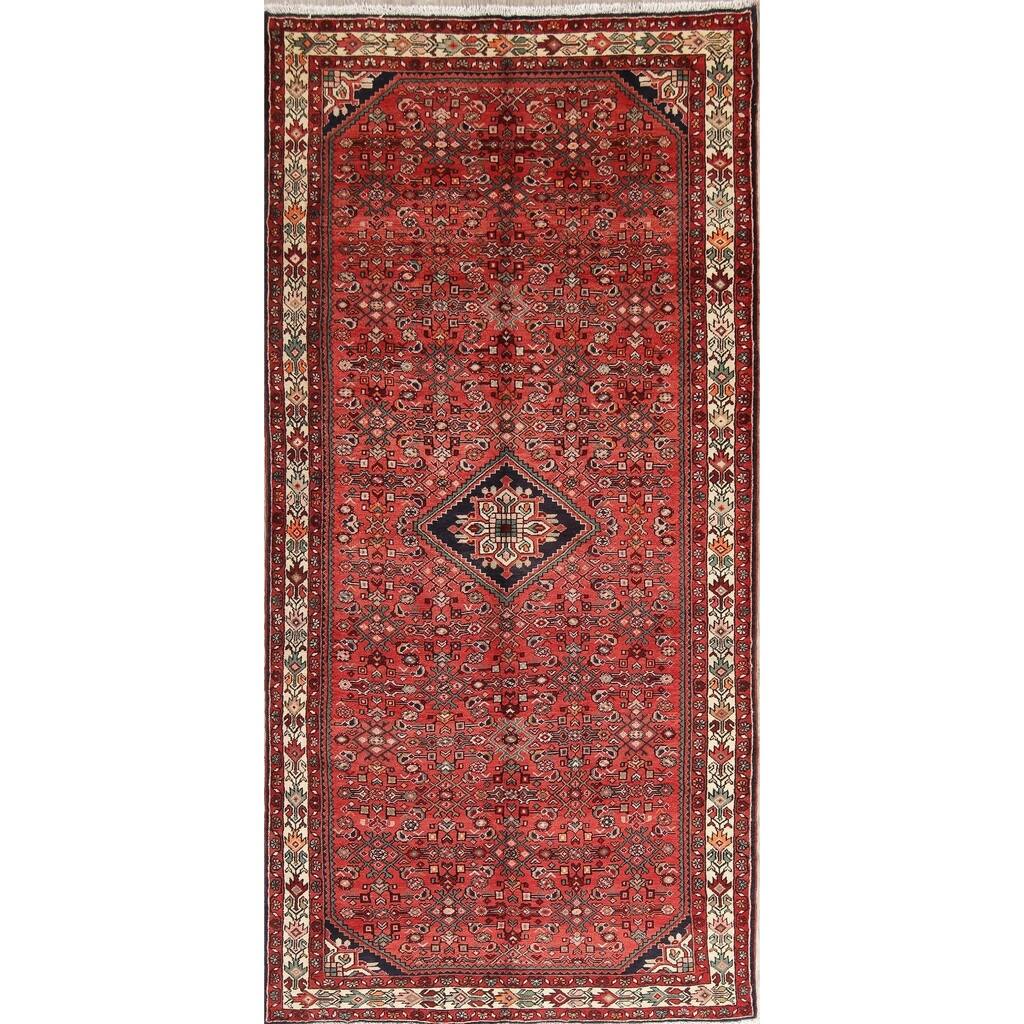 Vintage Hamedan Oriental Hand Knotted Wool Persian Area Rug - 10'11" x 5'2"