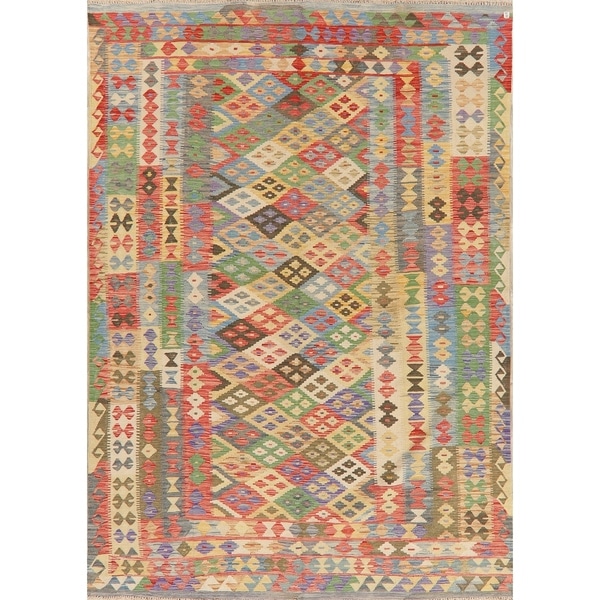 Kilim Oriental Handmade Wool Turkish Area Rug - 9'5" x 6'8"