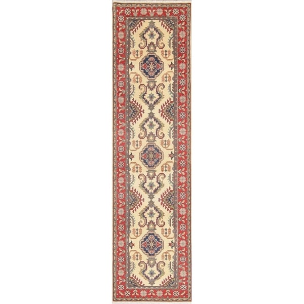 Traditional Kazak Oriental Hand Knotted Wool Persian Rug - 10'0" x 2'8" Runner