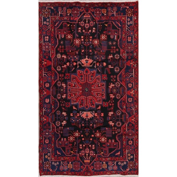 Vintage Nahavand Oriental Hand Knotted Wool Persian Area Rug - 9'0" x 5'1"