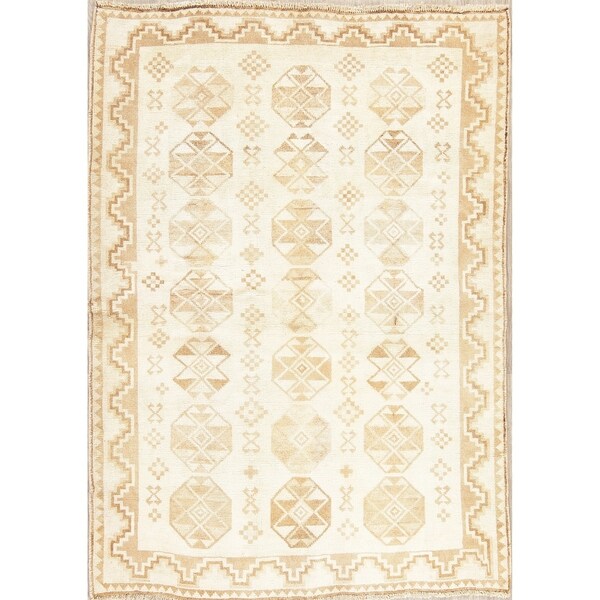 Muted Distressed Gabbeh Oriental Hand Knotted Wool Persian Area Rug - 6'1" x 4'4"