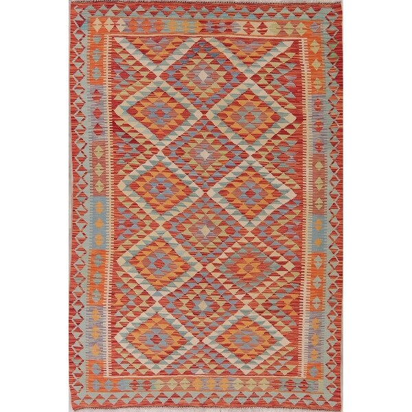 Modern Kilim Oriental Flatweave Wool Turkish Area Rug - 8'0" x 5'7"