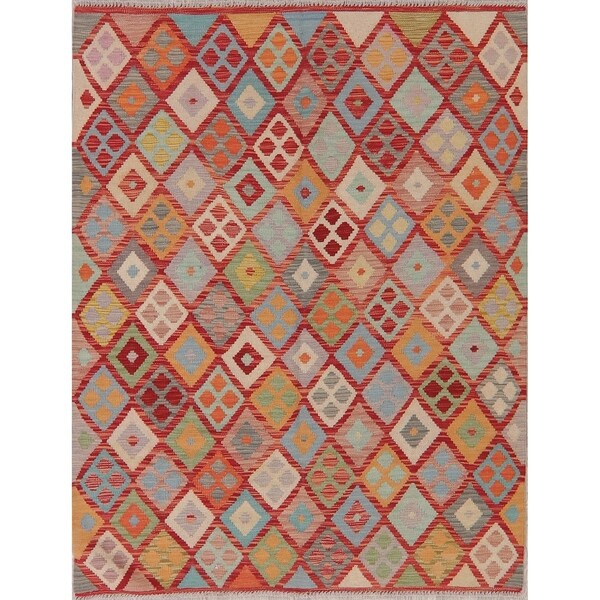 Modern Kilim Oriental Handmade Wool Turkish Area Rug - 6'6" x 5'1"