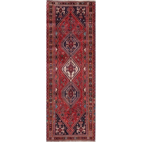 Vintage Abadeh Oriental Hand Knotted Wool Persian Rug - 9'7" x 3'6" Runner