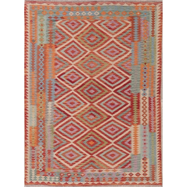Modern Kilim Oriental Handmade Wool Turkish Area Rug - 7'9" x 5'9"