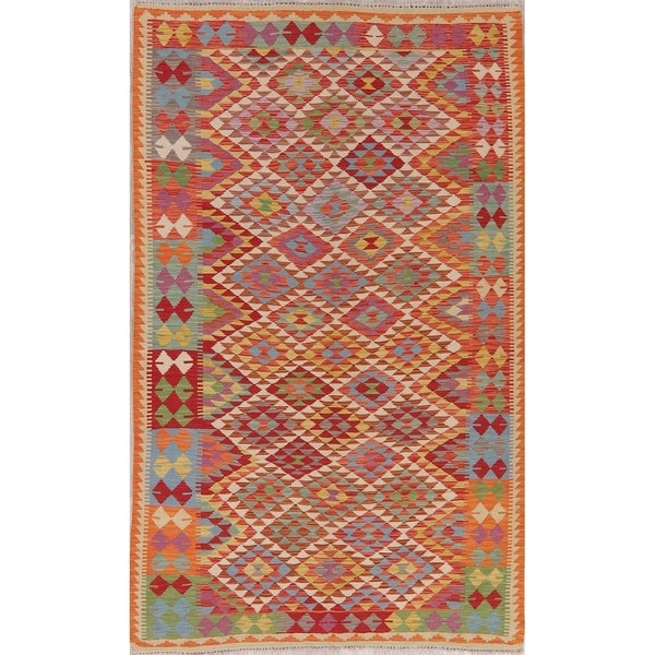 Modern Kilim Oriental Flatweave Wool Turkish Area Rug - 8'1" x 5'5"