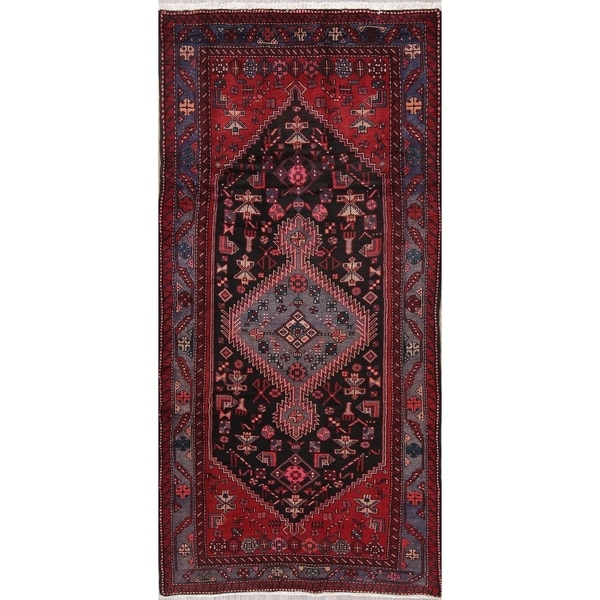 Hamedan Tribal Oriental Hand Knotted Wool Persian Area Rug - 9'3" x 4'6"