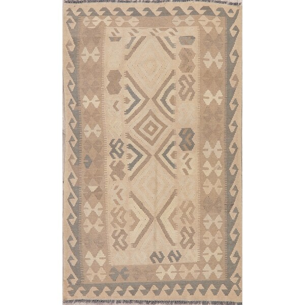 Modern Kilim Oriental Flatweave Wool Turkish Area Rug - 6'6" x 3'9"
